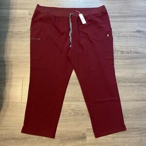 NWT FIGS Maroon Yola Skinny Scrub Pants Nurse Doctor Women's size 6XL Tall